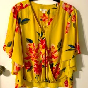 Finn & Grace XL Floral Ruffled Blouse